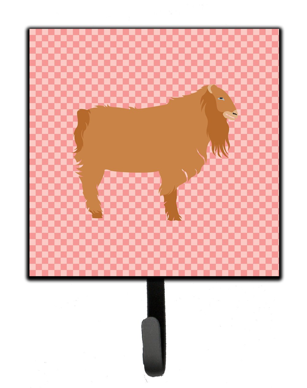 American Lamancha Goat Pink Check Leash or Key Holder Wall Hooks, Key Hooks Holder, Coat Rack Wall Mount, Coat Hooks, Hooks for Hanging Keys, Towels, Aprons, Leashes