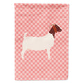 Boer Goat Pink Check House Flag 28x40 Porch Sleeve Pole Decorative Outside Yard Banner Artwork Wall Hanging, Polyester