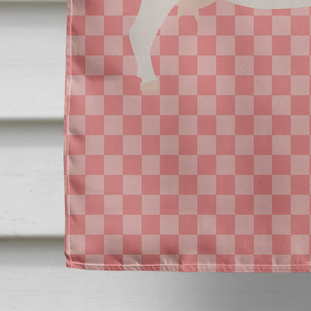 Boer Goat Pink Check House Flag 28x40 Porch Sleeve Pole Decorative Outside Yard Banner Artwork Wall Hanging, Polyester