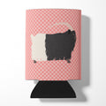 Welsh Black-Necked Goat Pink Check Can or Bottle Hugger Cooler Sleeve for Standard 12 oz Cans, Insulated Foam Beer & Soda Can Hugger Reusable