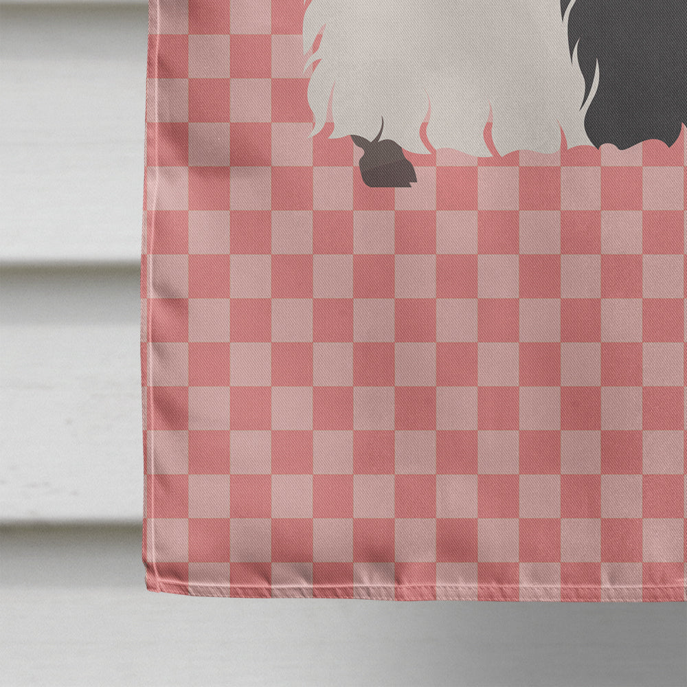 Welsh Black-Necked Goat Pink Check House Flag 28x40 Porch Sleeve Pole Decorative Outside Yard Banner Artwork Wall Hanging, Polyester