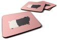 Welsh Black-Necked Goat Pink Check Foam Coasters Set of 4 Cup Coasters for Indoor Outdoor, Tabletop Protection, Anti Slip, Mouse pad Material