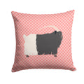 Welsh Black-Necked Goat Pink Check Decorative Throw Pillow 14x14 Indoor Outdoor Accent Cushion, Fabric Cover with Insert for Sofa, Bed, Porch & Living Room