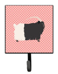 Welsh Black-Necked Goat Pink Check Leash or Key Holder Wall Hooks, Key Hooks Holder, Coat Rack Wall Mount, Coat Hooks, Hooks for Hanging Keys, Towels, Aprons, Leashes