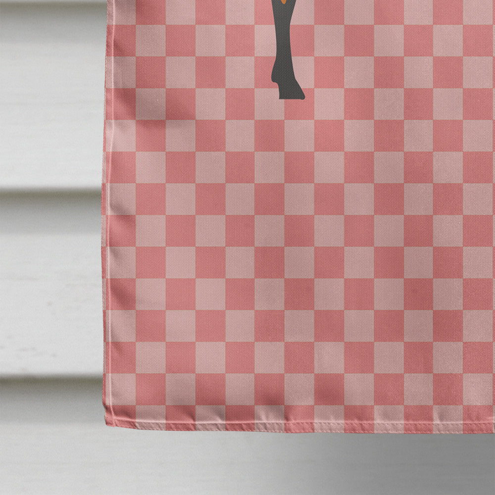 Oberhasli Goat Pink Check House Flag 28x40 Porch Sleeve Pole Decorative Outside Yard Banner Artwork Wall Hanging, Polyester