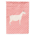 Saanen Goat Pink Check House Flag 28x40 Porch Sleeve Pole Decorative Outside Yard Banner Artwork Wall Hanging, Polyester