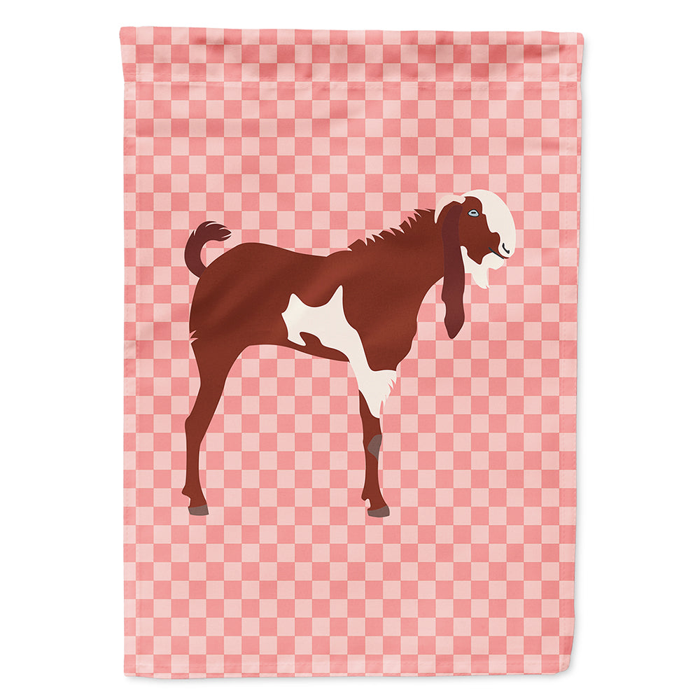 Jamnapari Goat Pink Check House Flag 28x40 Porch Sleeve Pole Decorative Outside Yard Banner Artwork Wall Hanging, Polyester
