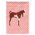 Jamnapari Goat Pink Check House Flag 28x40 Porch Sleeve Pole Decorative Outside Yard Banner Artwork Wall Hanging, Polyester
