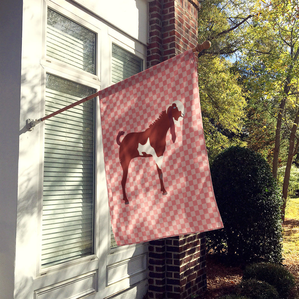 Jamnapari Goat Pink Check House Flag 28x40 Porch Sleeve Pole Decorative Outside Yard Banner Artwork Wall Hanging, Polyester