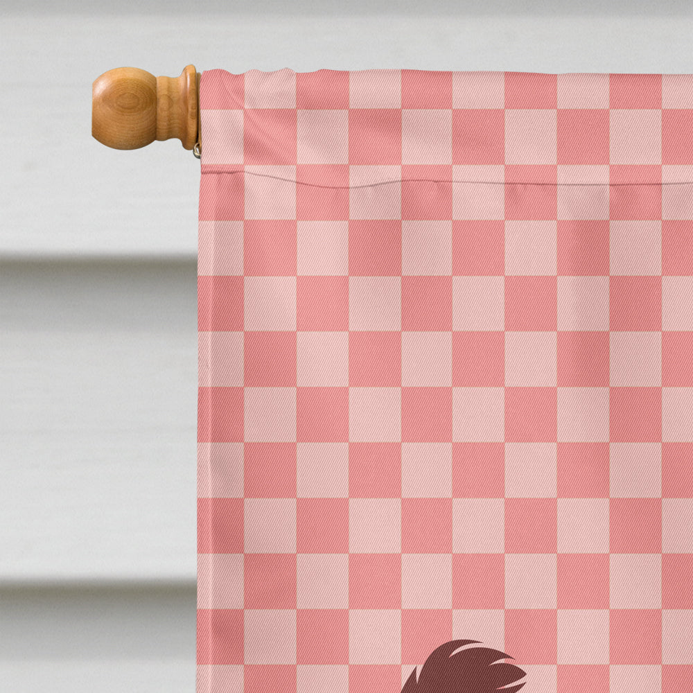 Jamnapari Goat Pink Check House Flag 28x40 Porch Sleeve Pole Decorative Outside Yard Banner Artwork Wall Hanging, Polyester