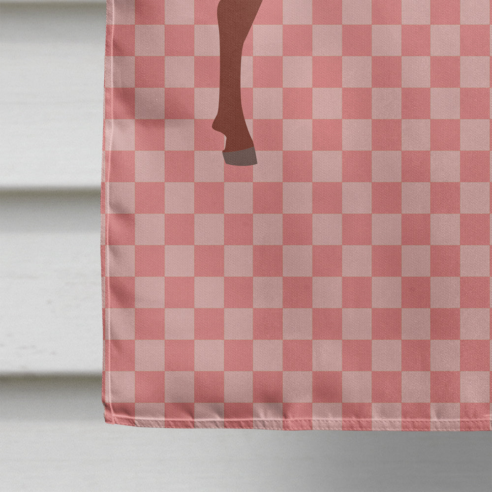 Jamnapari Goat Pink Check House Flag 28x40 Porch Sleeve Pole Decorative Outside Yard Banner Artwork Wall Hanging, Polyester