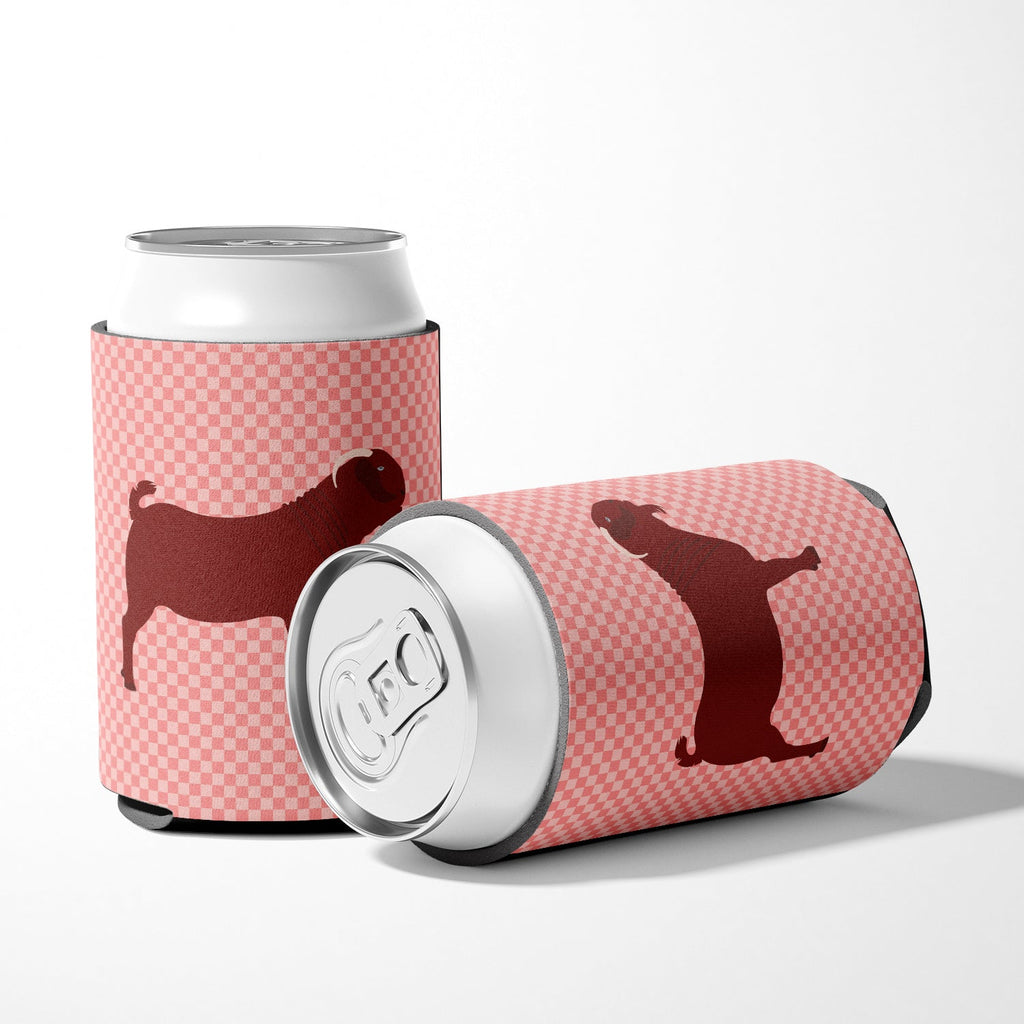 Kalahari Red Goat Pink Check Can or Bottle Hugger Cooler Sleeve for Standard 12 oz Cans, Insulated Foam Beer & Soda Can Hugger Reusable