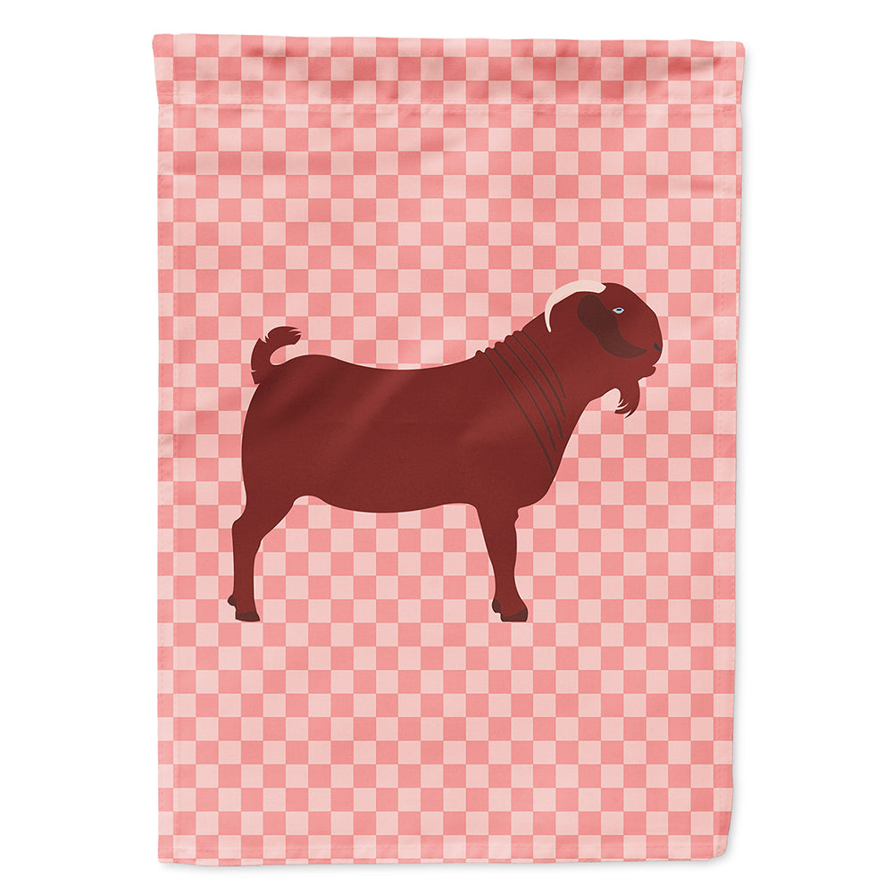 Kalahari Red Goat Pink Check House Flag 28x40 Porch Sleeve Pole Decorative Outside Yard Banner Artwork Wall Hanging, Polyester