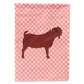 Kalahari Red Goat Pink Check House Flag 28x40 Porch Sleeve Pole Decorative Outside Yard Banner Artwork Wall Hanging, Polyester