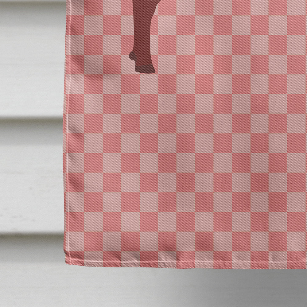 Kalahari Red Goat Pink Check House Flag 28x40 Porch Sleeve Pole Decorative Outside Yard Banner Artwork Wall Hanging, Polyester