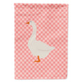 Embden Goose Pink Check House Flag 28x40 Porch Sleeve Pole Decorative Outside Yard Banner Artwork Wall Hanging, Polyester