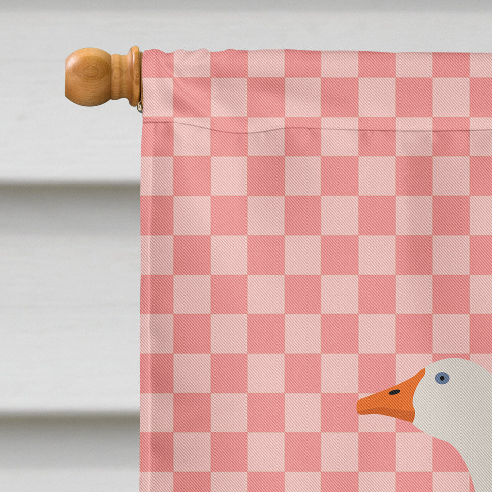 Embden Goose Pink Check House Flag 28x40 Porch Sleeve Pole Decorative Outside Yard Banner Artwork Wall Hanging, Polyester