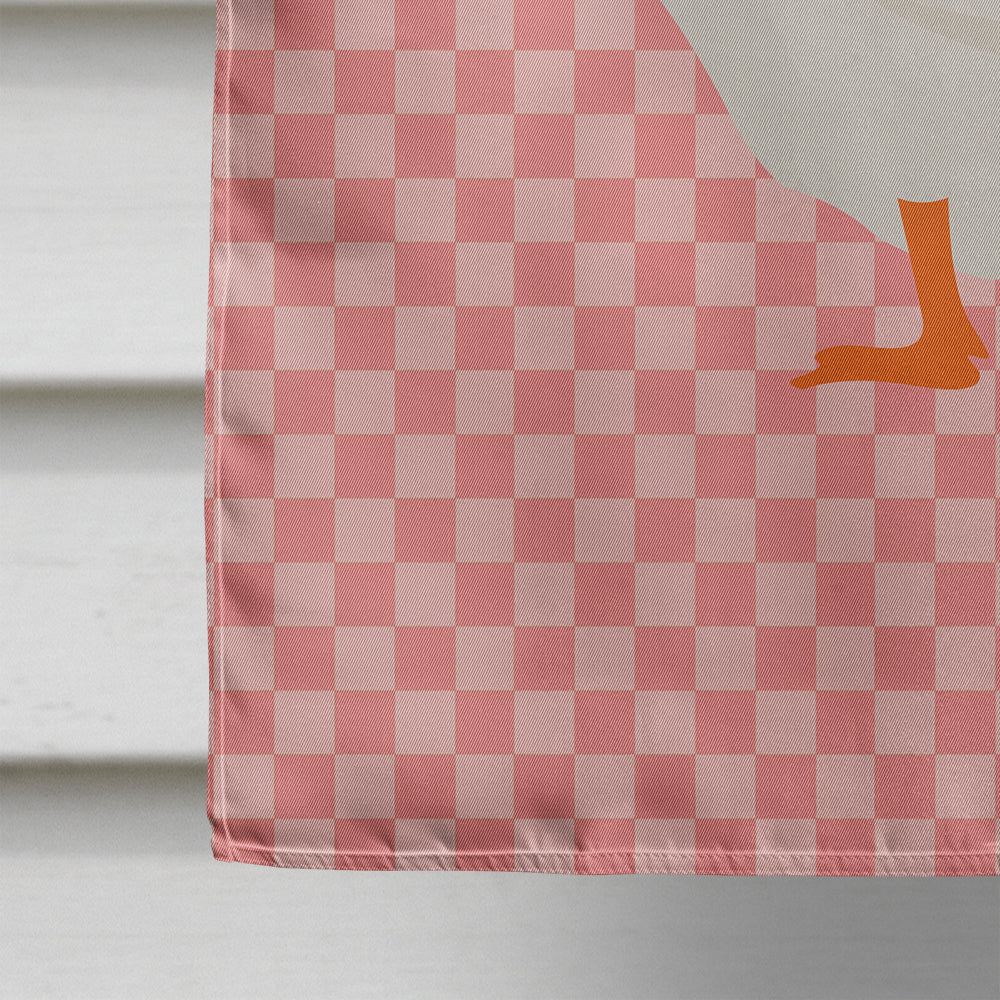 Embden Goose Pink Check House Flag 28x40 Porch Sleeve Pole Decorative Outside Yard Banner Artwork Wall Hanging, Polyester