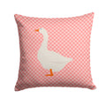 Embden Goose Pink Check Decorative Throw Pillow 14x14 Indoor Outdoor Accent Cushion, Fabric Cover with Insert for Sofa, Bed, Porch & Living Room