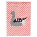 Pilgrim Goose Pink Check House Flag 28x40 Porch Sleeve Pole Decorative Outside Yard Banner Artwork Wall Hanging, Polyester
