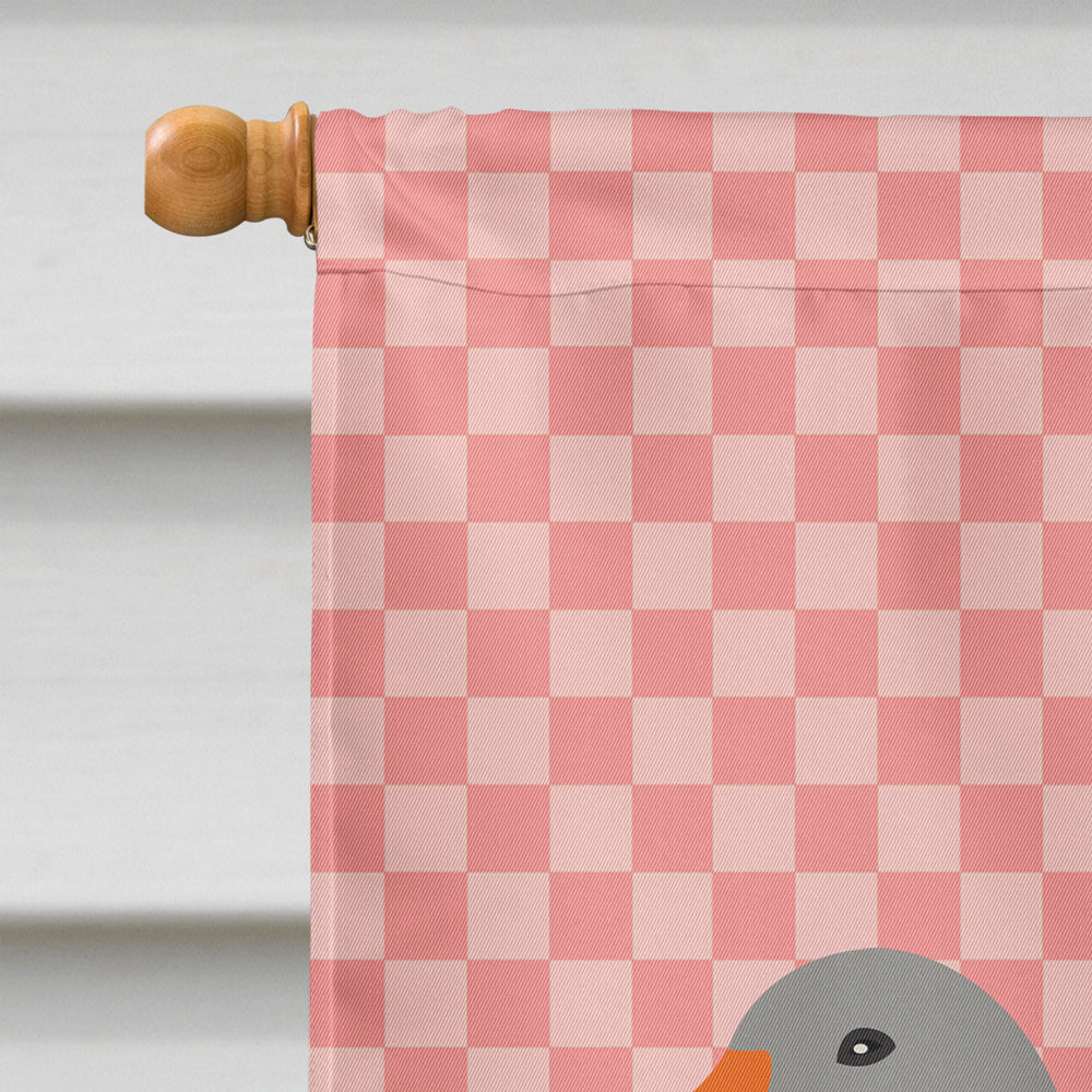 Pilgrim Goose Pink Check House Flag 28x40 Porch Sleeve Pole Decorative Outside Yard Banner Artwork Wall Hanging, Polyester