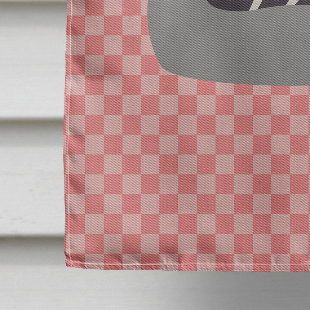 Pilgrim Goose Pink Check House Flag 28x40 Porch Sleeve Pole Decorative Outside Yard Banner Artwork Wall Hanging, Polyester