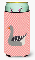Pilgrim Goose Pink Check Tall Boy Hugger Can Cooler Sleeve Machine Washable Drink Collapsible Insulator Beverage Insulated Holder