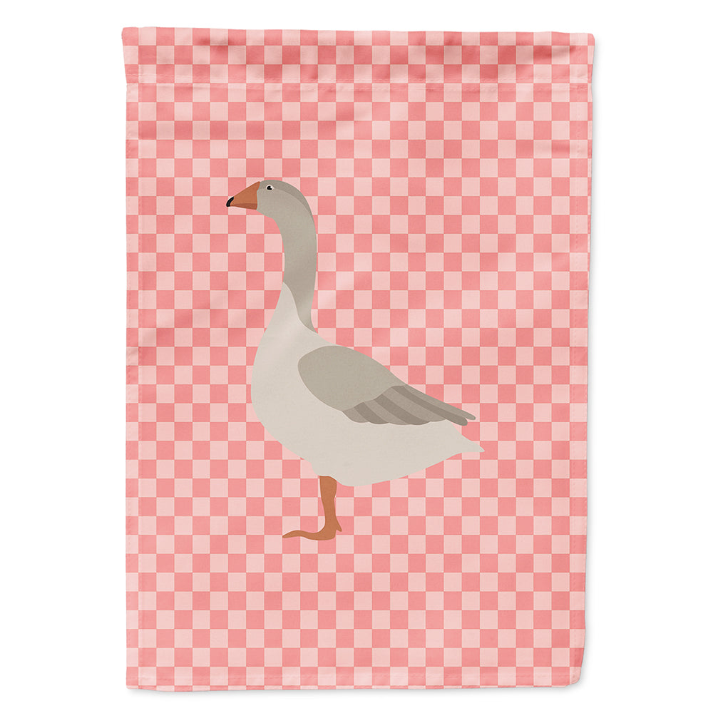 Steinbacher Goose Pink Check House Flag 28x40 Porch Sleeve Pole Decorative Outside Yard Banner Artwork Wall Hanging, Polyester