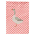 Steinbacher Goose Pink Check House Flag 28x40 Porch Sleeve Pole Decorative Outside Yard Banner Artwork Wall Hanging, Polyester