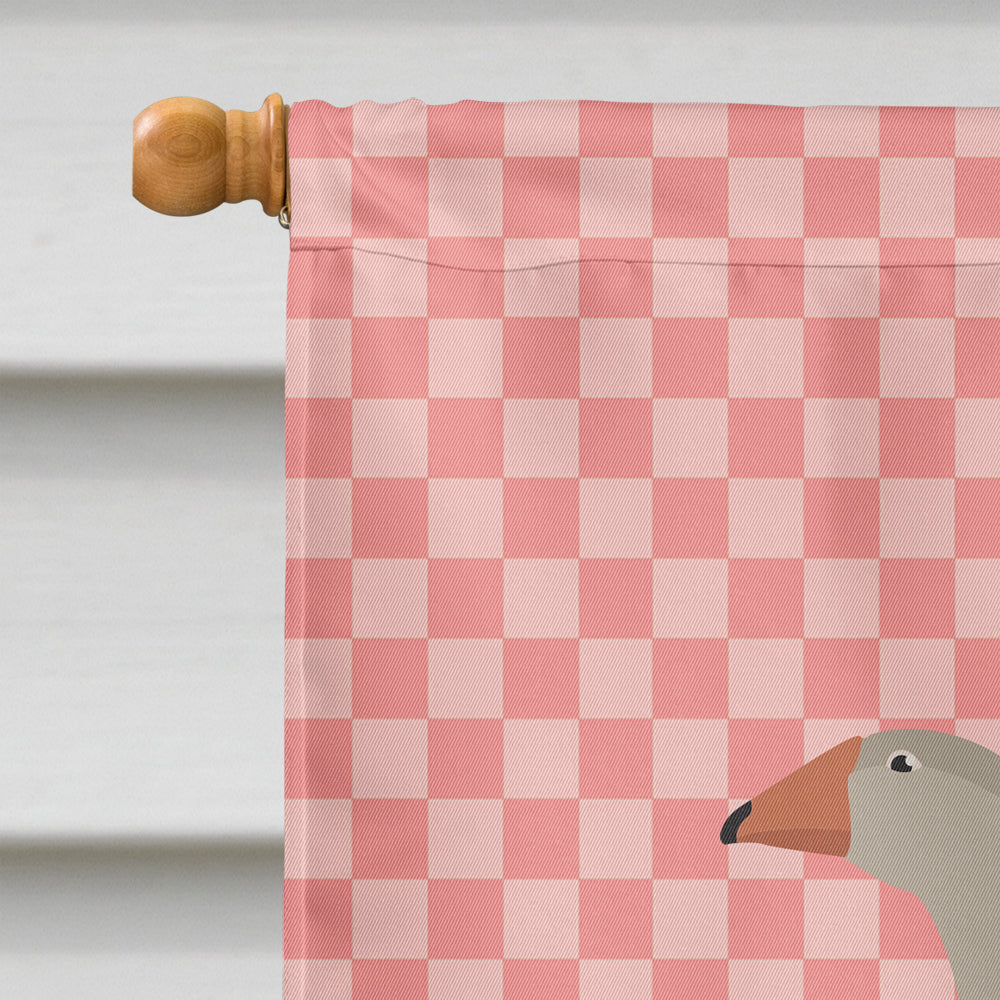 Steinbacher Goose Pink Check House Flag 28x40 Porch Sleeve Pole Decorative Outside Yard Banner Artwork Wall Hanging, Polyester