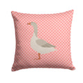 Steinbacher Goose Pink Check Decorative Throw Pillow 14x14 Indoor Outdoor Accent Cushion, Fabric Cover with Insert for Sofa, Bed, Porch & Living Room