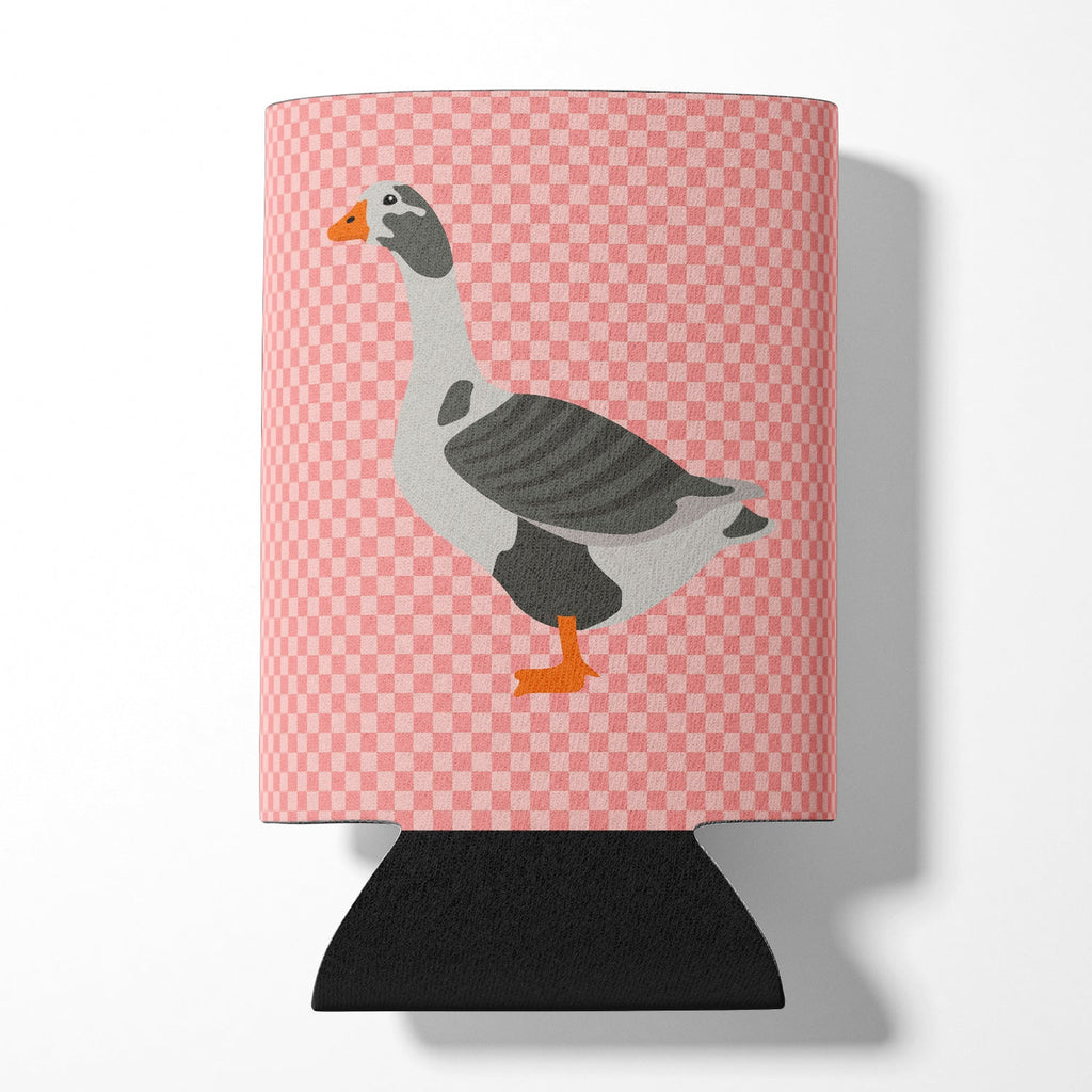 West of England Goose Pink Check Can or Bottle Hugger Cooler Sleeve for Standard 12 oz Cans, Insulated Foam Beer & Soda Can Hugger Reusable