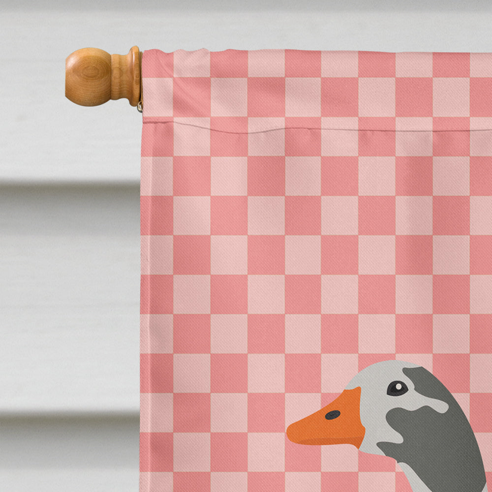 West of England Goose Pink Check House Flag 28x40 Porch Sleeve Pole Decorative Outside Yard Banner Artwork Wall Hanging, Polyester