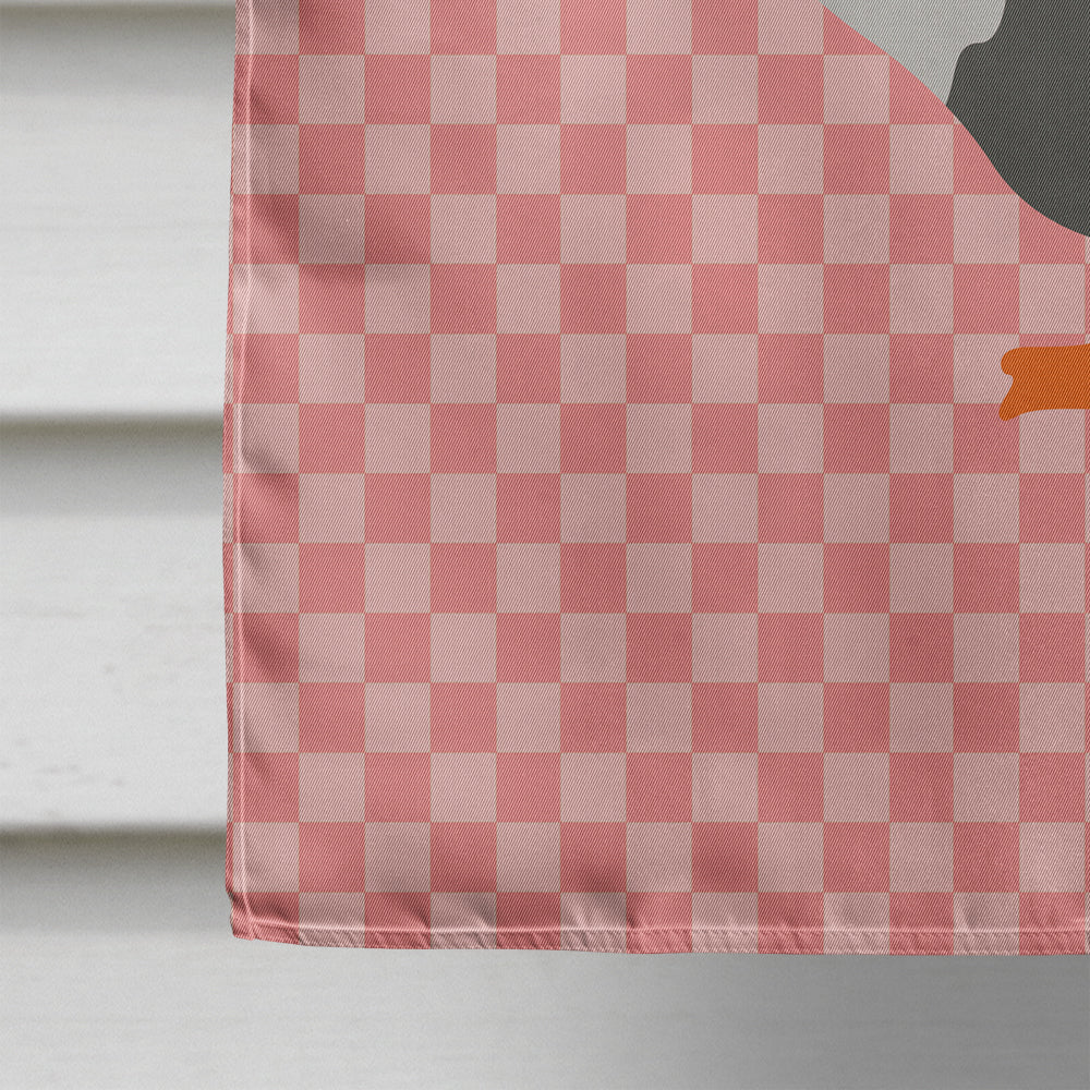 West of England Goose Pink Check House Flag 28x40 Porch Sleeve Pole Decorative Outside Yard Banner Artwork Wall Hanging, Polyester
