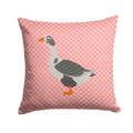 West of England Goose Pink Check Decorative Throw Pillow 14x14 Indoor Outdoor Accent Cushion, Fabric Cover with Insert for Sofa, Bed, Porch & Living Room