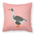 West of England Goose Pink Check Decorative Throw Pillow 18x18 Indoor Outdoor Accent Cushion, Fabric Cover with Insert for Sofa, Bed, Porch & Living Room