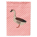 Chinese Goose Pink Check House Flag 28x40 Porch Sleeve Pole Decorative Outside Yard Banner Artwork Wall Hanging, Polyester