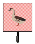 Chinese Goose Pink Check Leash or Key Holder Wall Hooks, Key Hooks Holder, Coat Rack Wall Mount, Coat Hooks, Hooks for Hanging Keys, Towels, Aprons, Leashes
