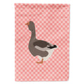 Toulouse Goose Pink Check House Flag 28x40 Porch Sleeve Pole Decorative Outside Yard Banner Artwork Wall Hanging, Polyester