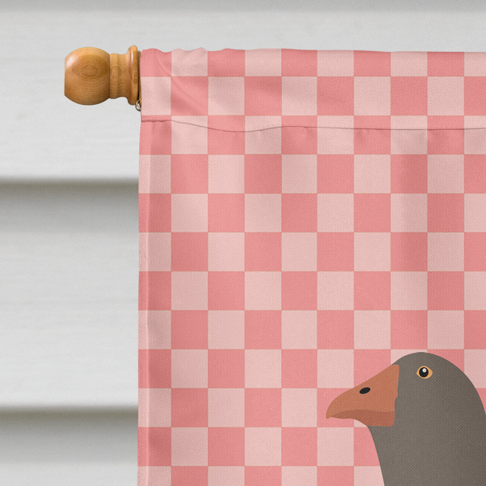 Toulouse Goose Pink Check House Flag 28x40 Porch Sleeve Pole Decorative Outside Yard Banner Artwork Wall Hanging, Polyester