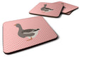 Toulouse Goose Pink Check Foam Coasters Set of 4 Cup Coasters for Indoor Outdoor, Tabletop Protection, Anti Slip, Mouse pad Material