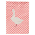 Roman Goose Pink Check House Flag 28x40 Porch Sleeve Pole Decorative Outside Yard Banner Artwork Wall Hanging, Polyester