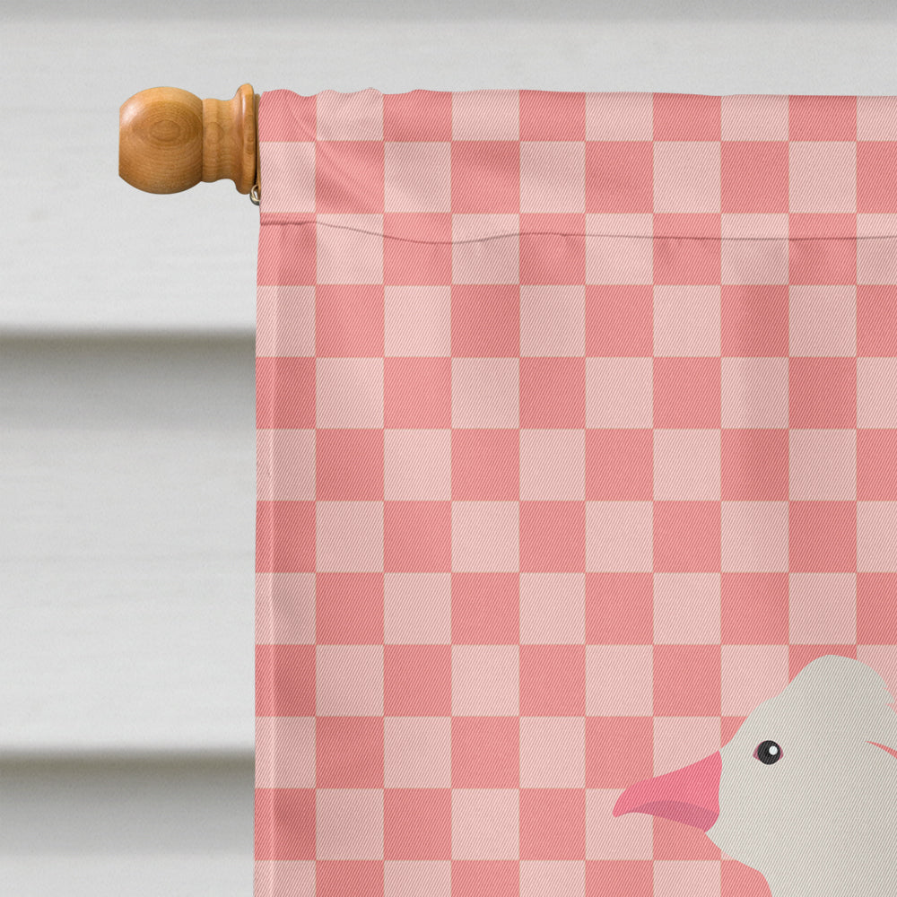 Roman Goose Pink Check House Flag 28x40 Porch Sleeve Pole Decorative Outside Yard Banner Artwork Wall Hanging, Polyester