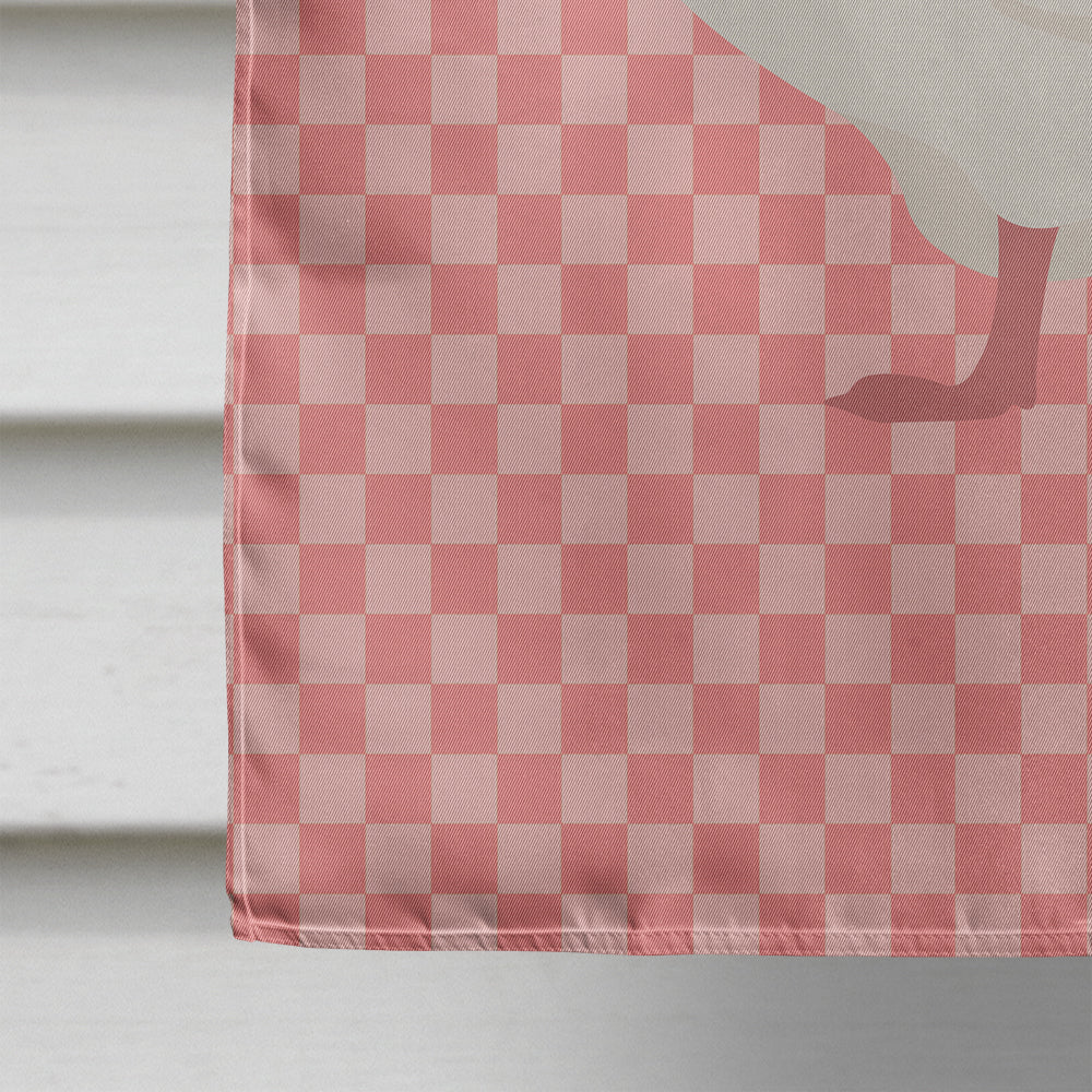 Roman Goose Pink Check House Flag 28x40 Porch Sleeve Pole Decorative Outside Yard Banner Artwork Wall Hanging, Polyester