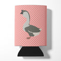 African Goose Pink Check Can or Bottle Hugger Cooler Sleeve for Standard 12 oz Cans, Insulated Foam Beer & Soda Can Hugger Reusable