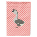 African Goose Pink Check House Flag 28x40 Porch Sleeve Pole Decorative Outside Yard Banner Artwork Wall Hanging, Polyester