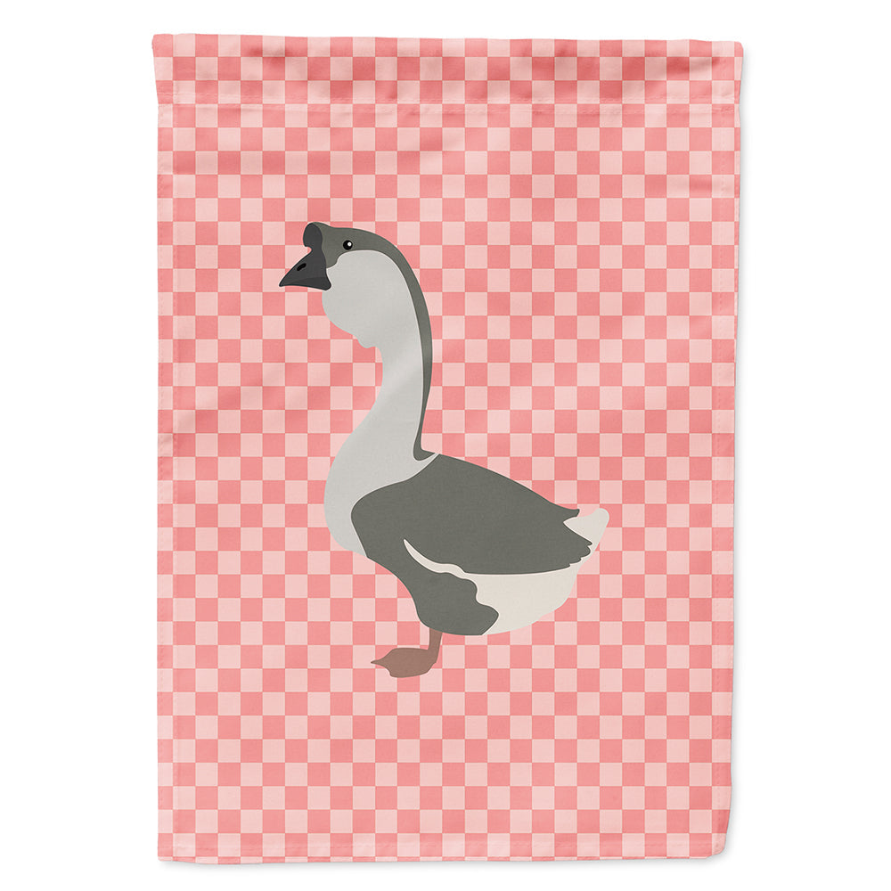 African Goose Pink Check House Flag 28x40 Porch Sleeve Pole Decorative Outside Yard Banner Artwork Wall Hanging, Polyester