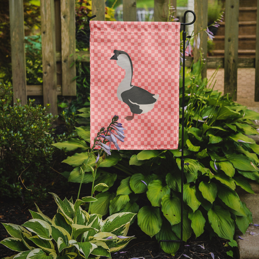 African Goose Pink Check Garden Flag Mailbox Decorative Yard Banner Outside Patio Artwork for Flower Beds, Garden Size, Multicolor
