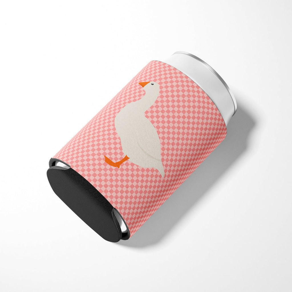 Shire Horse Pink Check Can or Bottle Hugger Cooler Sleeve for Standard 12 oz Cans, Insulated Foam Beer & Soda Can Hugger Reusable