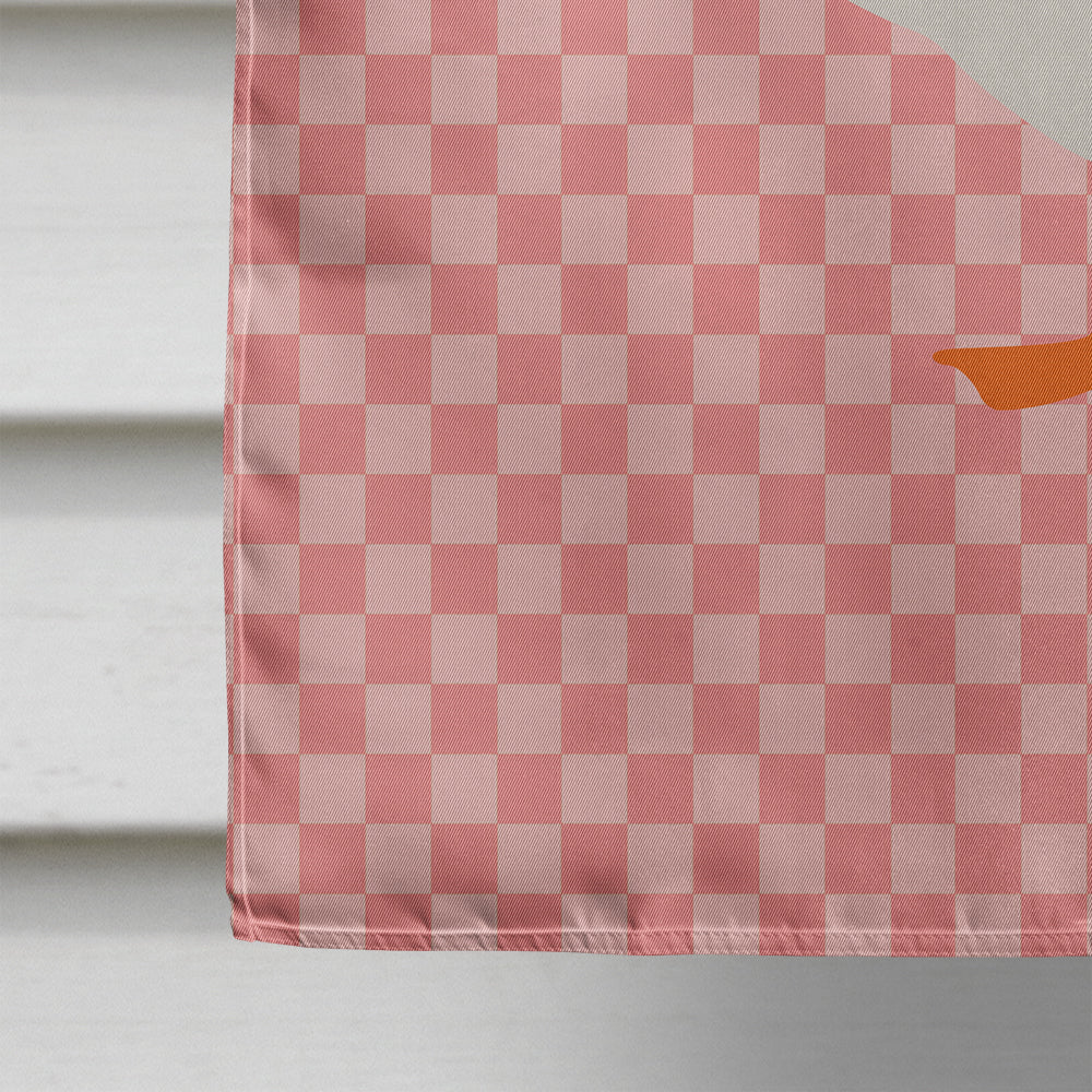Shire Horse Pink Check House Flag 28x40 Porch Sleeve Pole Decorative Outside Yard Banner Artwork Wall Hanging, Polyester